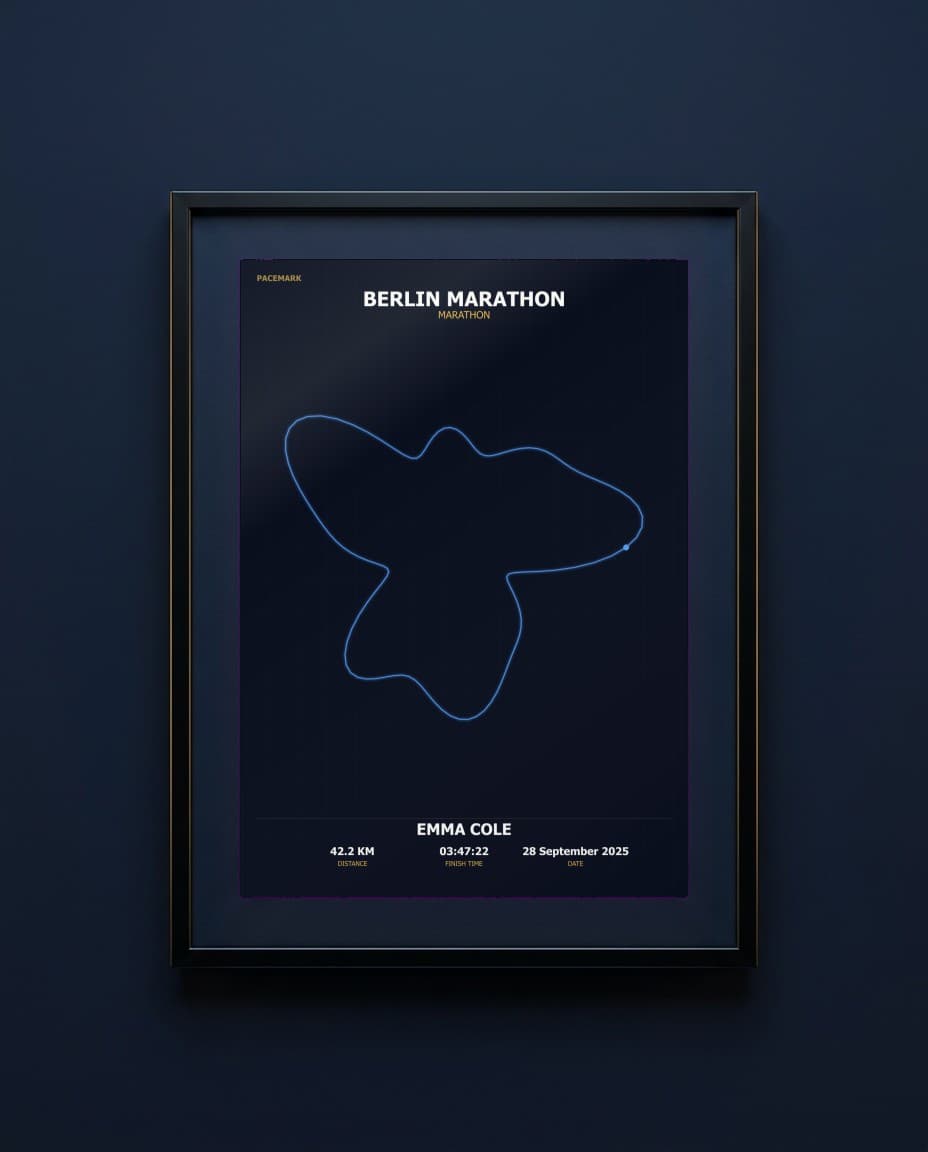 Marathon Print — framed GPS route print