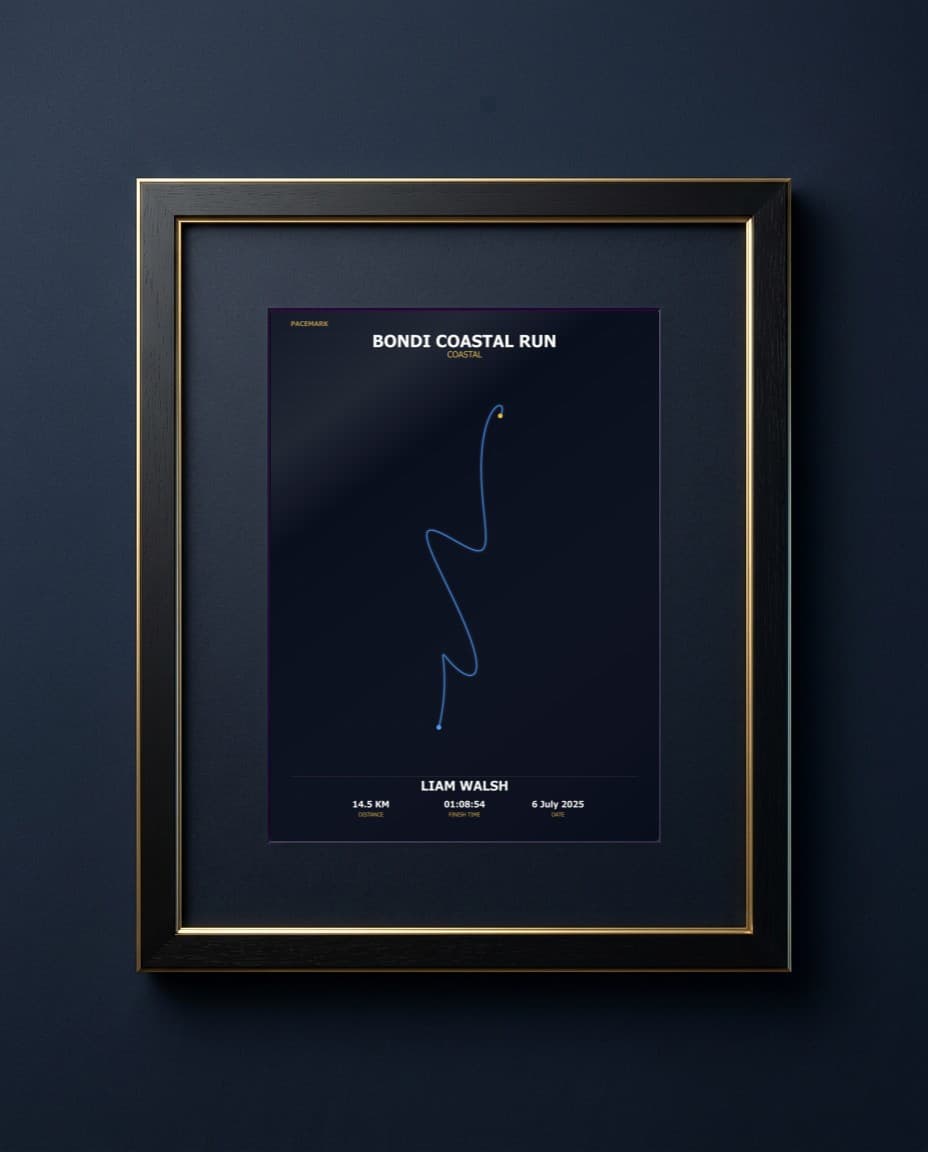 Framed Premium — framed GPS route print
